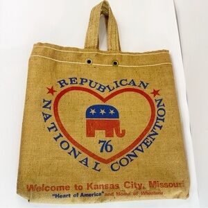 GOP Republican Convention 1976 Swag Flour Sack Canvas Tote Bag Vintage